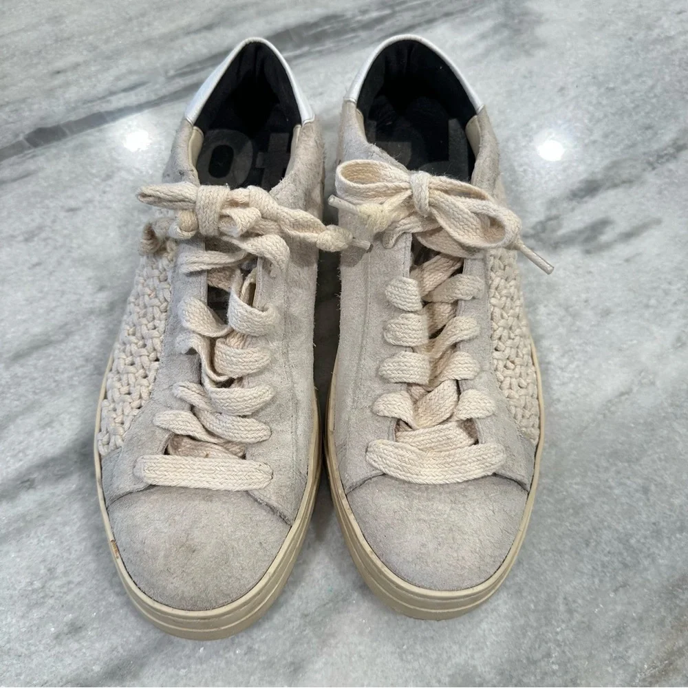 P448 Jack Macrame Sneakers Size 38 7.5 Women’s Shoes White Grey Boho